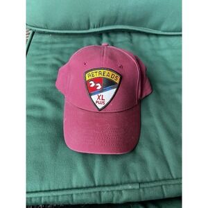 Retreads XL Plus Patch MotorcycleClub International Snapback Hat Cap Red Maroon